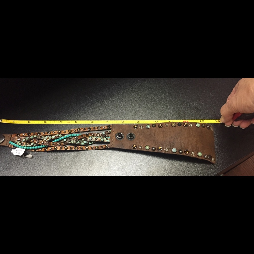 Rowdy Cowgirl Leather Turquoise Twisted Gunslinger - Picture 2 of 2